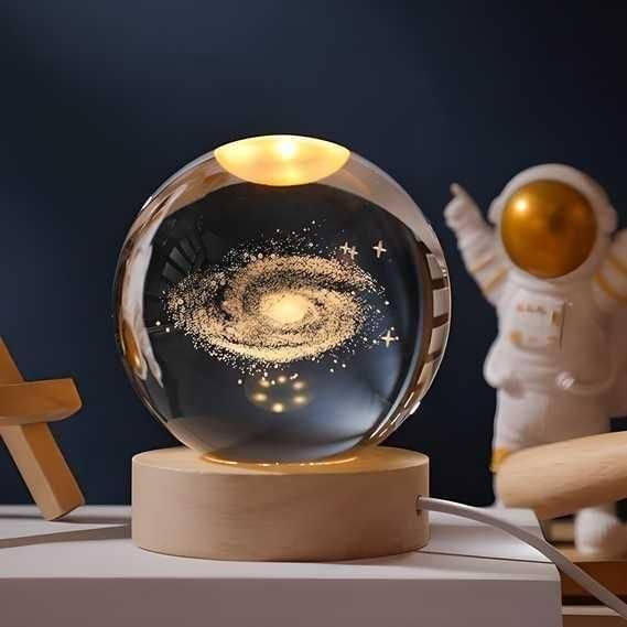 Cosmic Galaxy Crystal Lamp