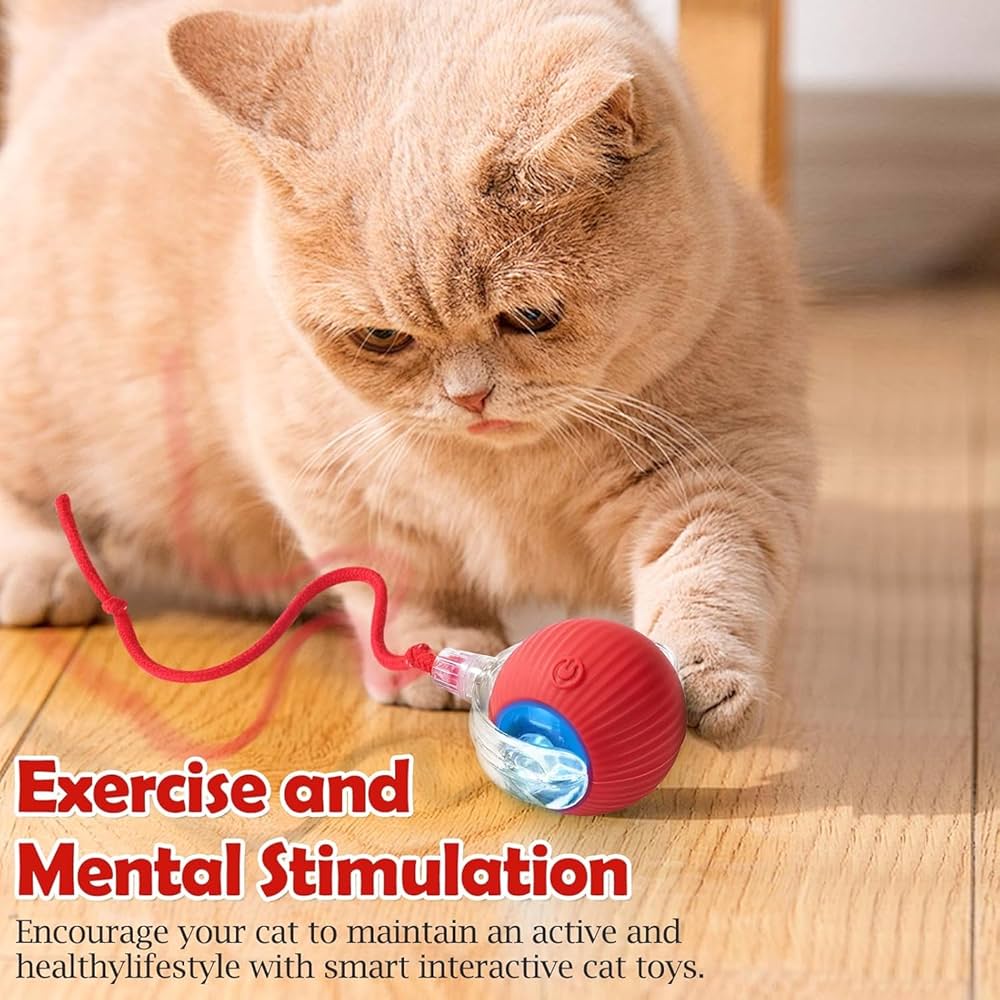 Smart Interactive Pet Rolling Ball – Automatic Toy for Dogs & Cats | Rechargeable & Motion-Activated