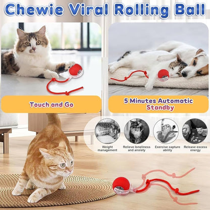 Smart Interactive Pet Rolling Ball – Automatic Toy for Dogs & Cats | Rechargeable & Motion-Activated
