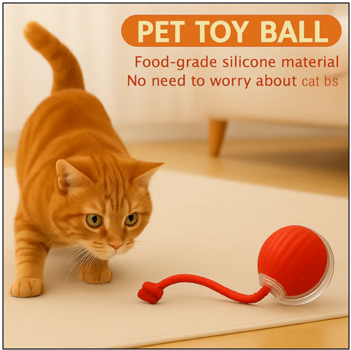 Smart Interactive Pet Rolling Ball – Automatic Toy for Dogs & Cats | Rechargeable & Motion-Activated