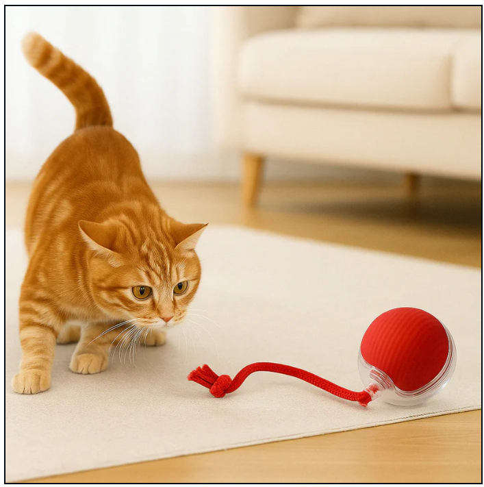 Smart Interactive Pet Rolling Ball – Automatic Toy for Dogs & Cats | Rechargeable & Motion-Activated