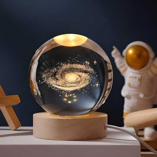 Cosmic Galaxy Crystal Lamp