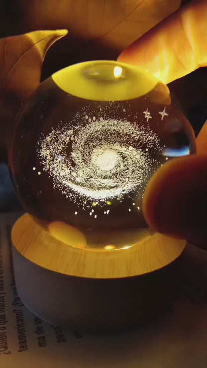 Cosmic Galaxy Crystal Lamp